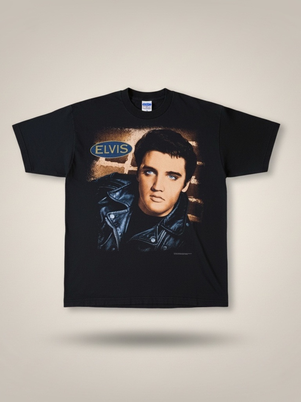 Single Stitch Vintage Fruit of the Loom Elvis Portrait Black Graphic Tee